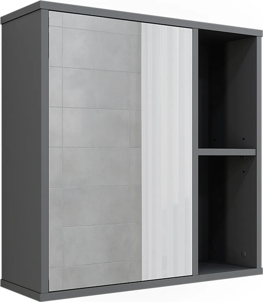 Armoire de toilette Vicco Leano Anthracite Chêne 60x60cm Modèle 52123