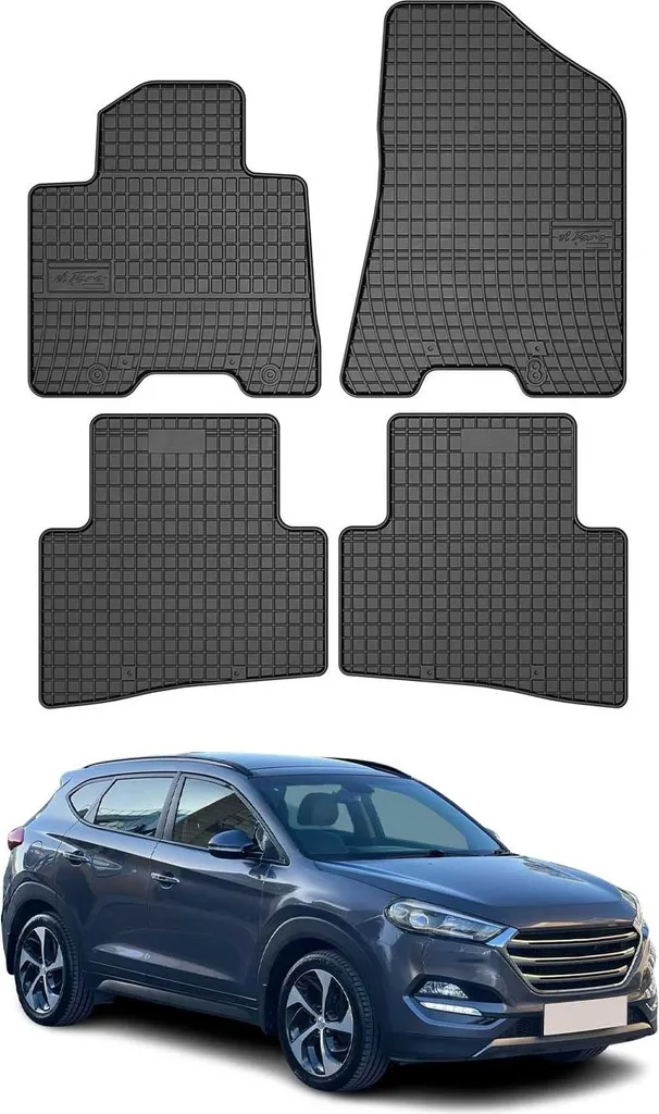 2015-2020 Hyundai Tucson tappetini in gomma nera 4 pz