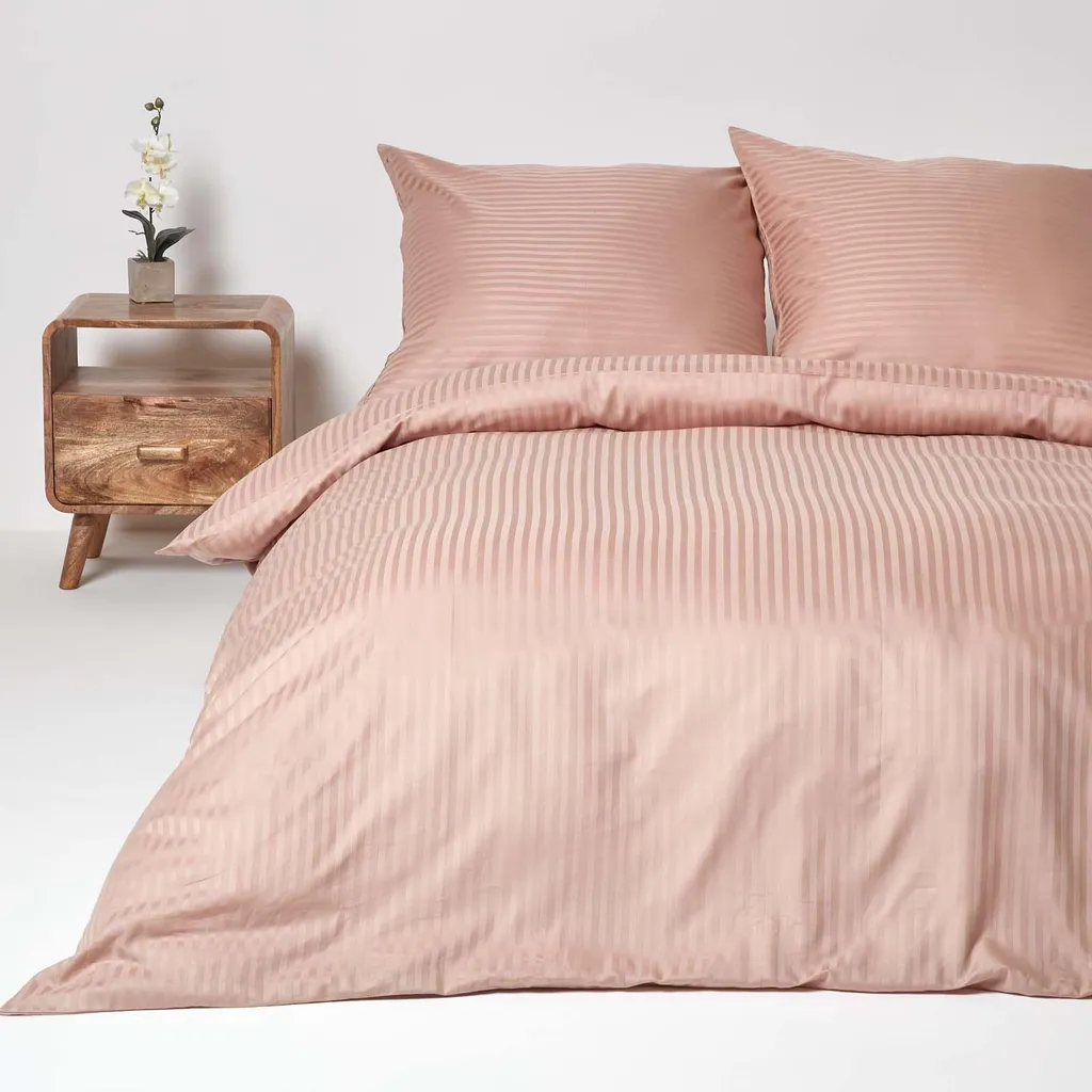 HOMESCAPES biancheria da letto damascata tortora beige densità di filo 330, 240 x 220 cm - 2