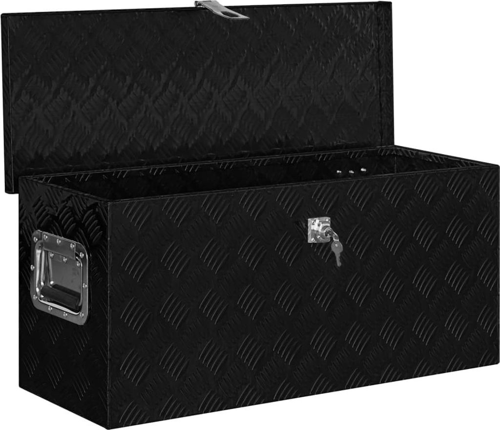 Hochwertigen Möbel Schubladeneinsätze & -organizer - Schwarz Aluminiumkiste 80×30×35cm Schwarz NEU5730801