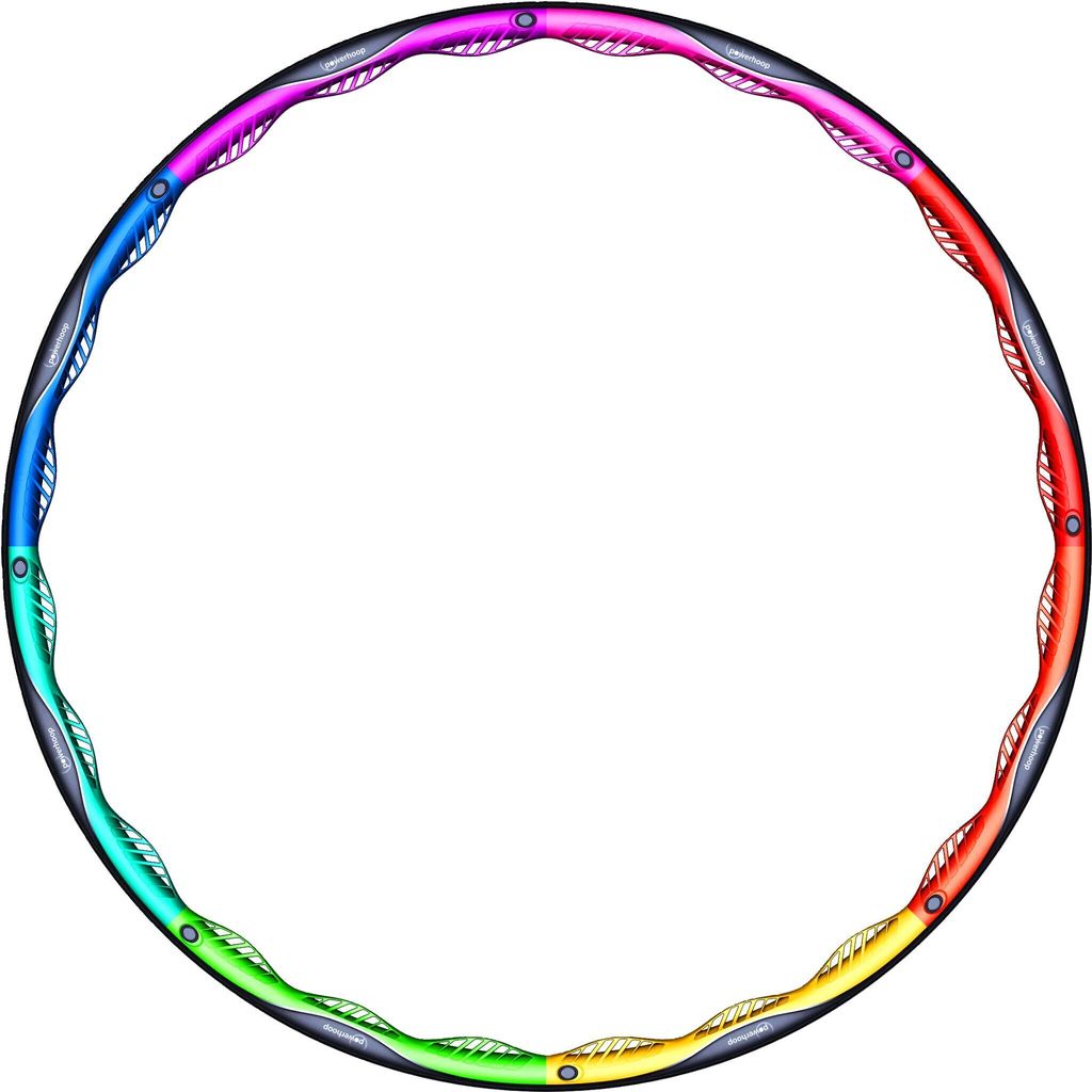 A colorful hula hoop on a white background.
