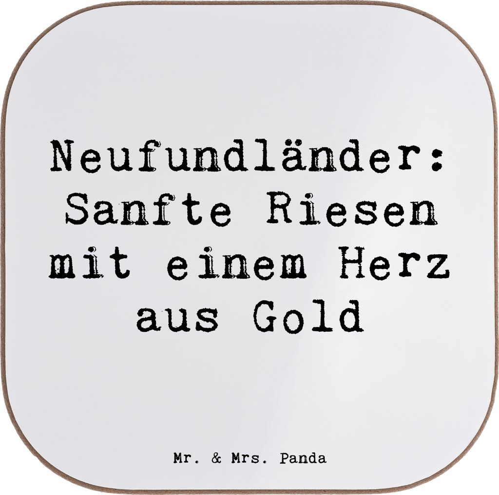 Mr. & Mrs. Panda Tischuntersetzer Spruch Neufundländer Liebe - Weiß - Geschenk, Getränkeuntersetzer, Untersetzer Glas, gläseruntersetzer, Gläs...