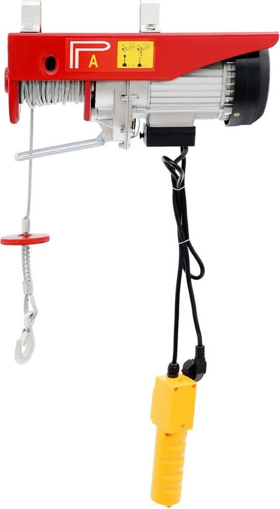 Elektrischer Seilzug - Elektrowinde - 800 kg Tragfähigkeit - 1300 W - Zwei Geschwindigkeiten - 220 V 50 Hz - Kupfermotor - Rot