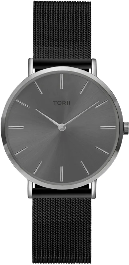 Montre-bracelet noire pour femme style classique et finitions TORII