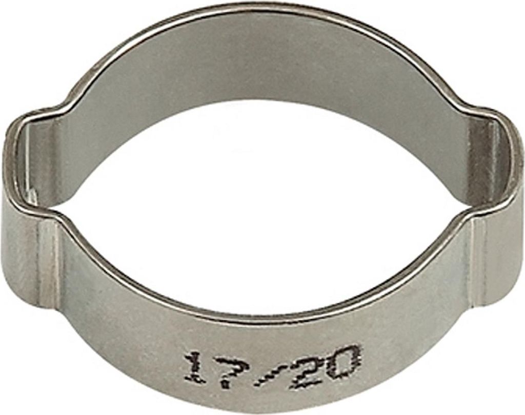 Riegler 2-Ohr-Schlauchklemme, Edelstahl (W4), Spannbereich 7 - 9 mm, 6,0 mm