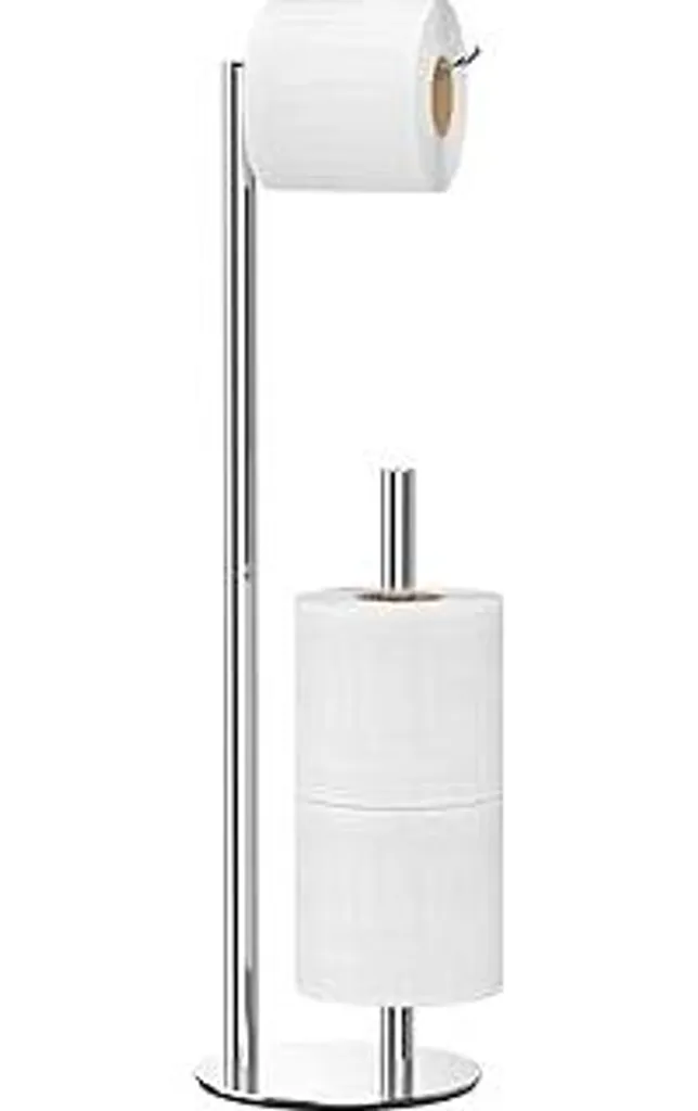 Portarotolo Argento Acciaio Inox Indipendente - Dispenser Bagno 3 Rotoli