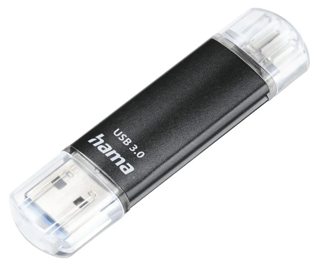 Clé USB pour Sauvegarde 128 Go Laeta Twin 3.0 Noire - Idéal Télétravail