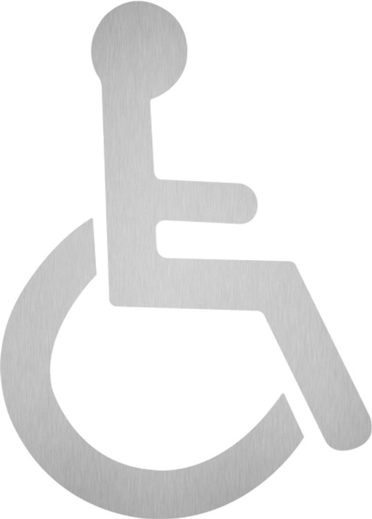 Aufkleber - Piktogramm WC barrierefrei, Edelstahl, selbstklebend, 105x150 mm