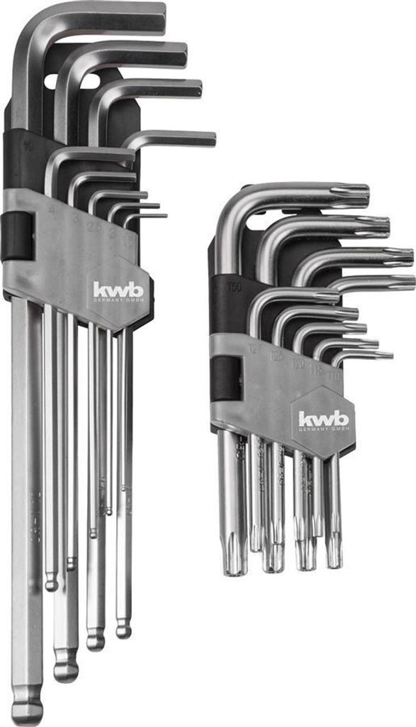 kwb Allen key set 1.5 mm, 2 mm, 2.5 mm, 3 mm, 4 mm, 5 mm, 6 mm, 8 mm, 10 mm 8-piece