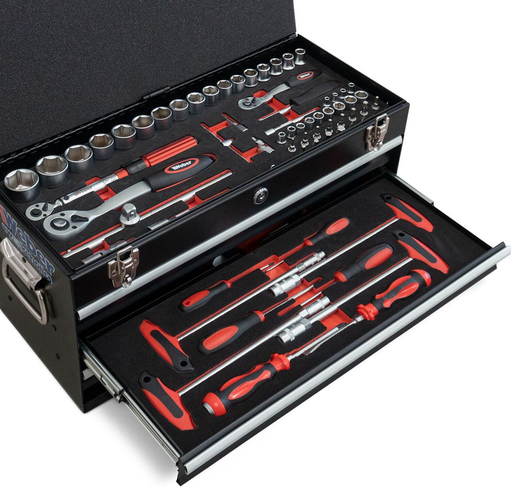 Weber MX Werkzeugkiste mit 3 Schubladen und Klappdeckel Produktbild 4