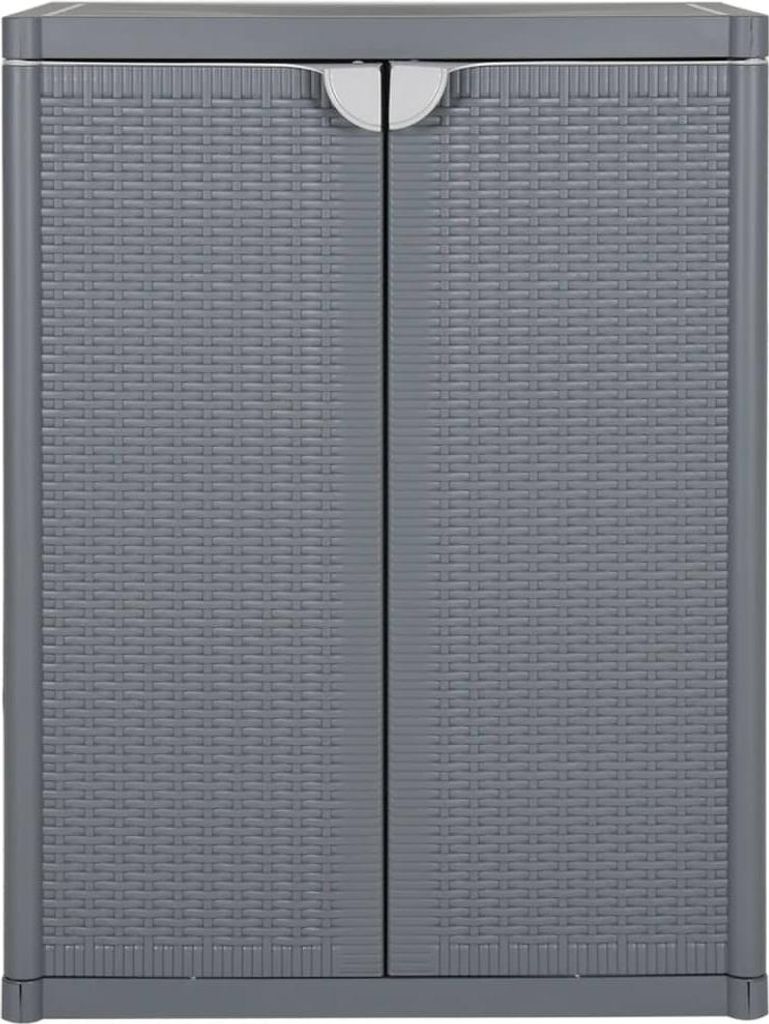 vidaXL Gartenschrank Grau 65x45x88 cm PP Rattan-Optik Produktbild 