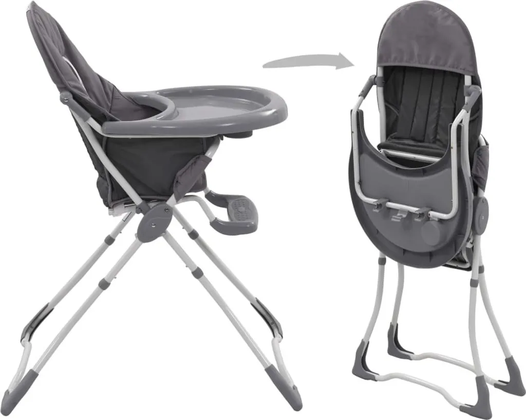 Chaise haute bébé pour apprendre à manger à table en famille coloris gris - 2