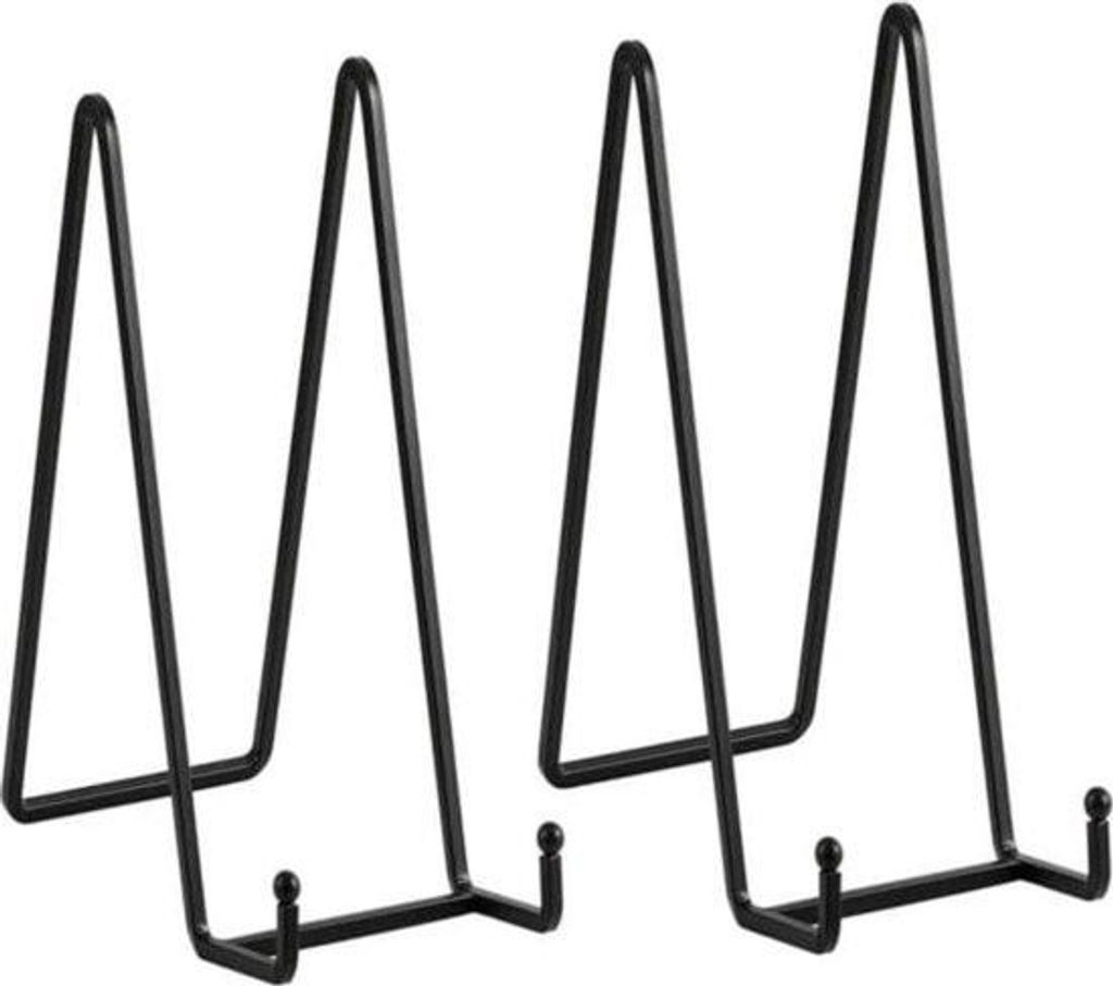 Standard-Tellerständer aus Metall – 2er-Set – Dekorativer Tellerhalter – Staffeleien aus Eisen für Teller, Fotos, Bücher, Bilder und Bilde...