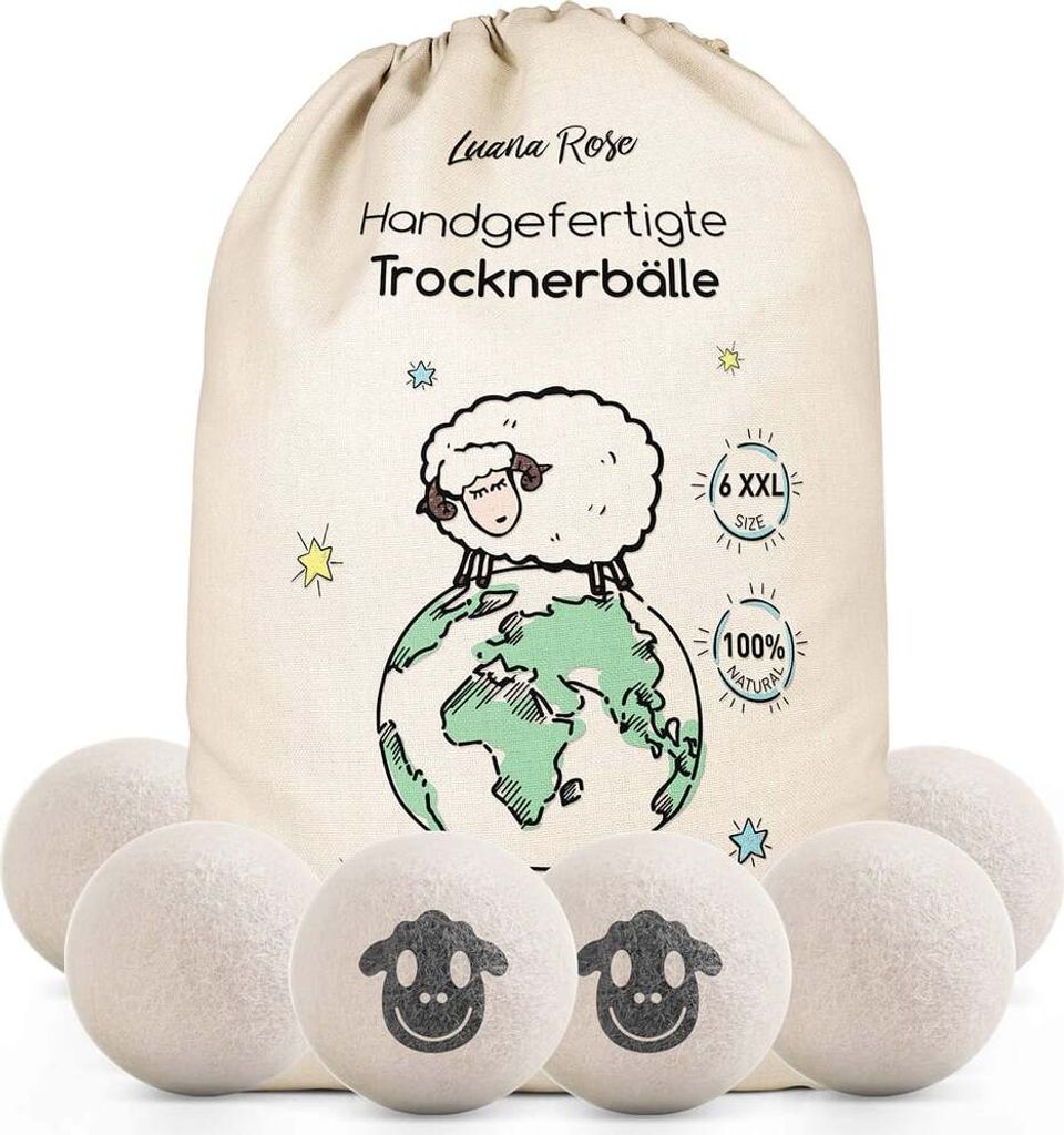 Luana Rose Trocknerbälle für Wäschetrockner - Schafwolle