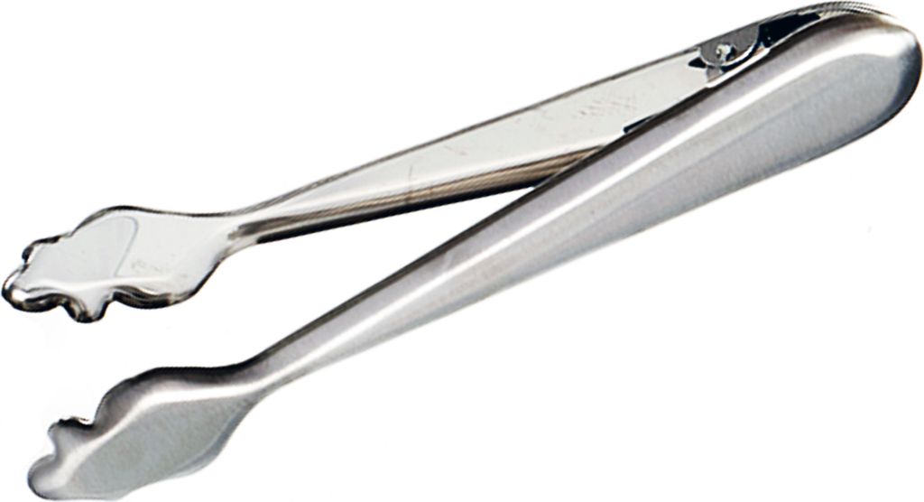 EISZANGE mit Feder Edelstahl 19cm Eiswürfelzange Grillzange Produktbild 