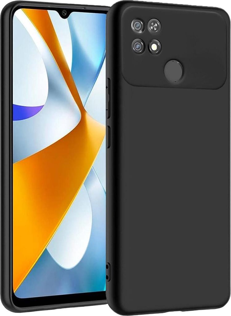 Conie TPU Schutzhülle für Xiaomi POCO C40 Tasche Case Cover Bumper Silikon Hülle in Schwarz matt