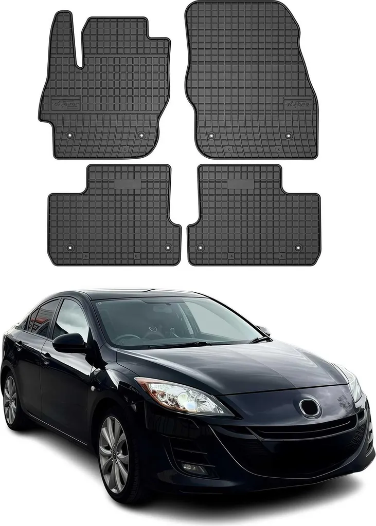 Tappetini Gomma Mazda 3 2010-2014 | Kit 4 Pezzi Nero Alta Resistenza
