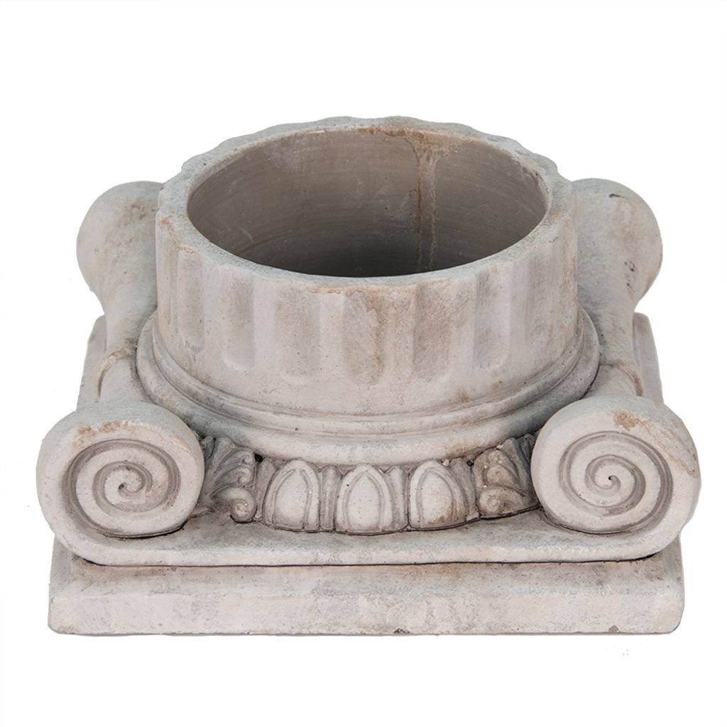 Clayre & Eef Blumentopf 21x21x11 cm Grau Stein