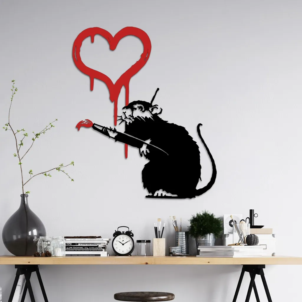 Stampa Su Tela Banksy ‘Pioggia Colorata’ – Quadro Artistico Con Cornice, A3 (40,6x30,5 Cm), Multicolore, Qualità Museale - 2