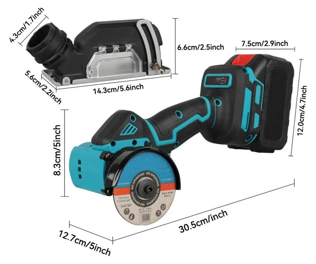 Meuleuse d'angle moteur brushless compacte et légère rouge sans fil