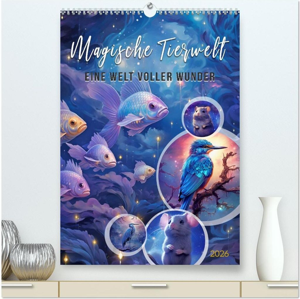Magische Tierwelt (hochwertiger Premium Wandkalender 2026 DIN A2 hoch), Kunstdruck in Hochglanz