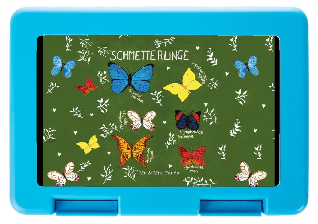 Mr. & Mrs. Panda Bento Box Schmetterlinge - Geschenk, Butterflies, Falter, Vesperbox, Frischhaltedose, Schmetterling, Deko Wohnung, Bentobox, Lunch...