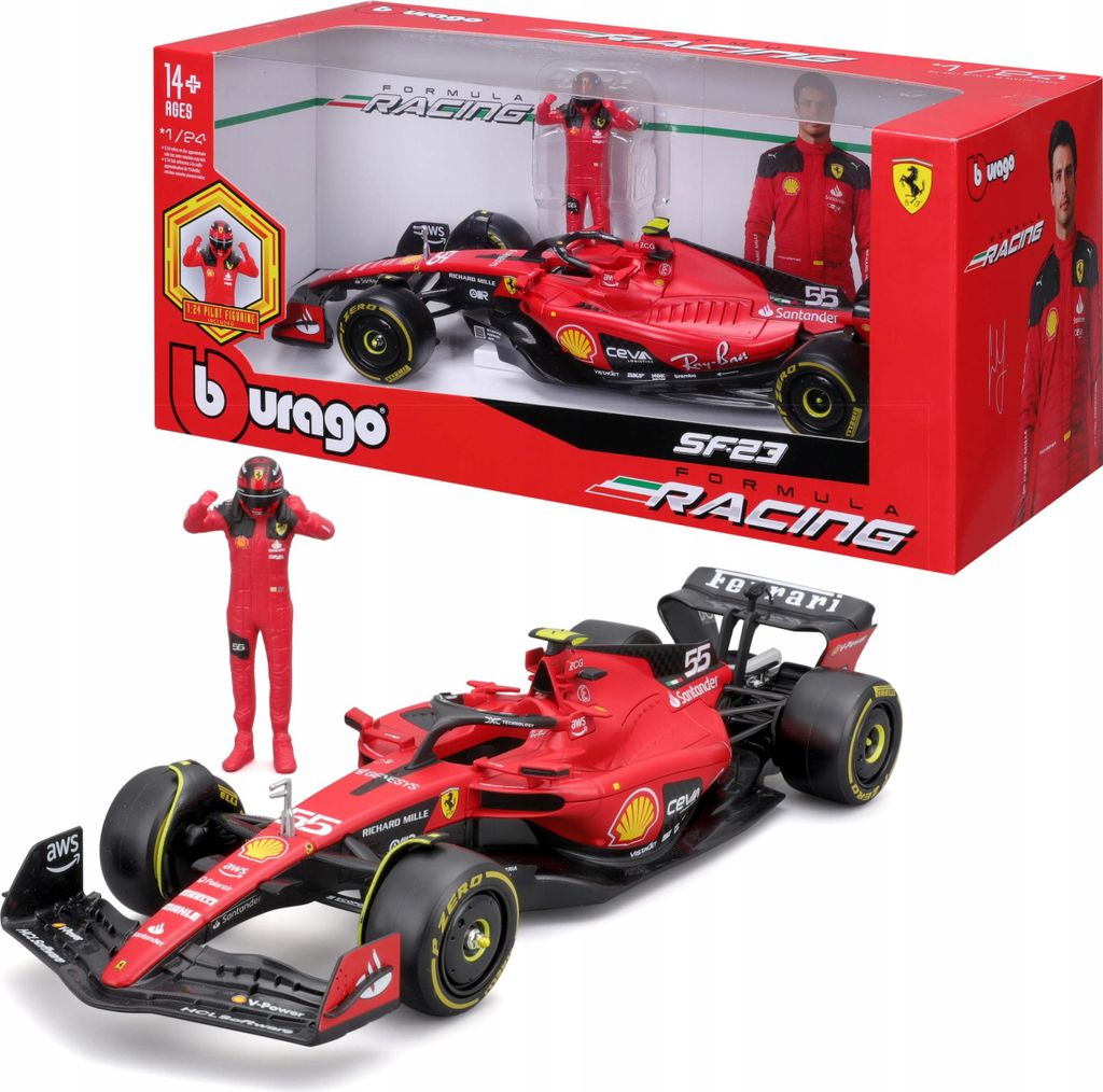 BOLID F1 Ferrari SF-23 FIGUR CARLOS SAINZ 1:24 MODELL Produktbild 