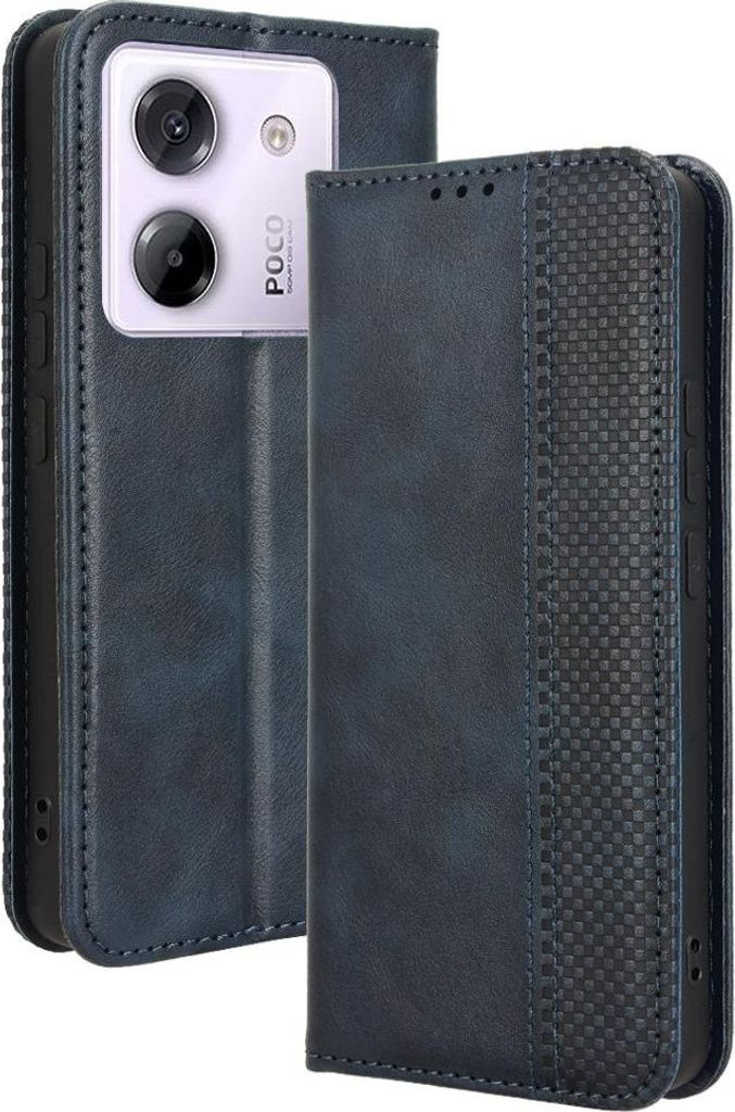 Xiaomi Poco M7 Pro 5G Hülle - Coverup Vintage Style Klapphülle - Blau