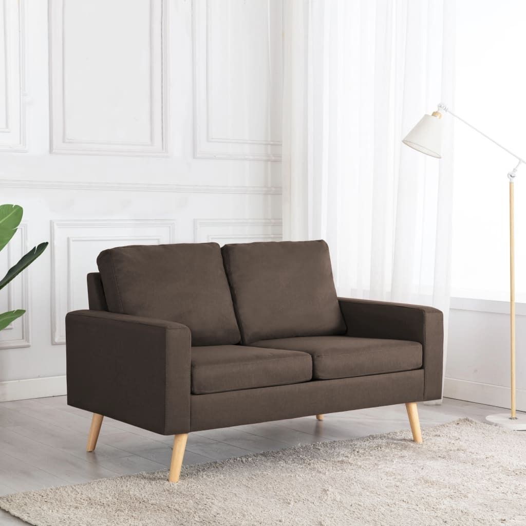 Maison Exclusive - 2-Sitzer-Sofa Braun Stoff