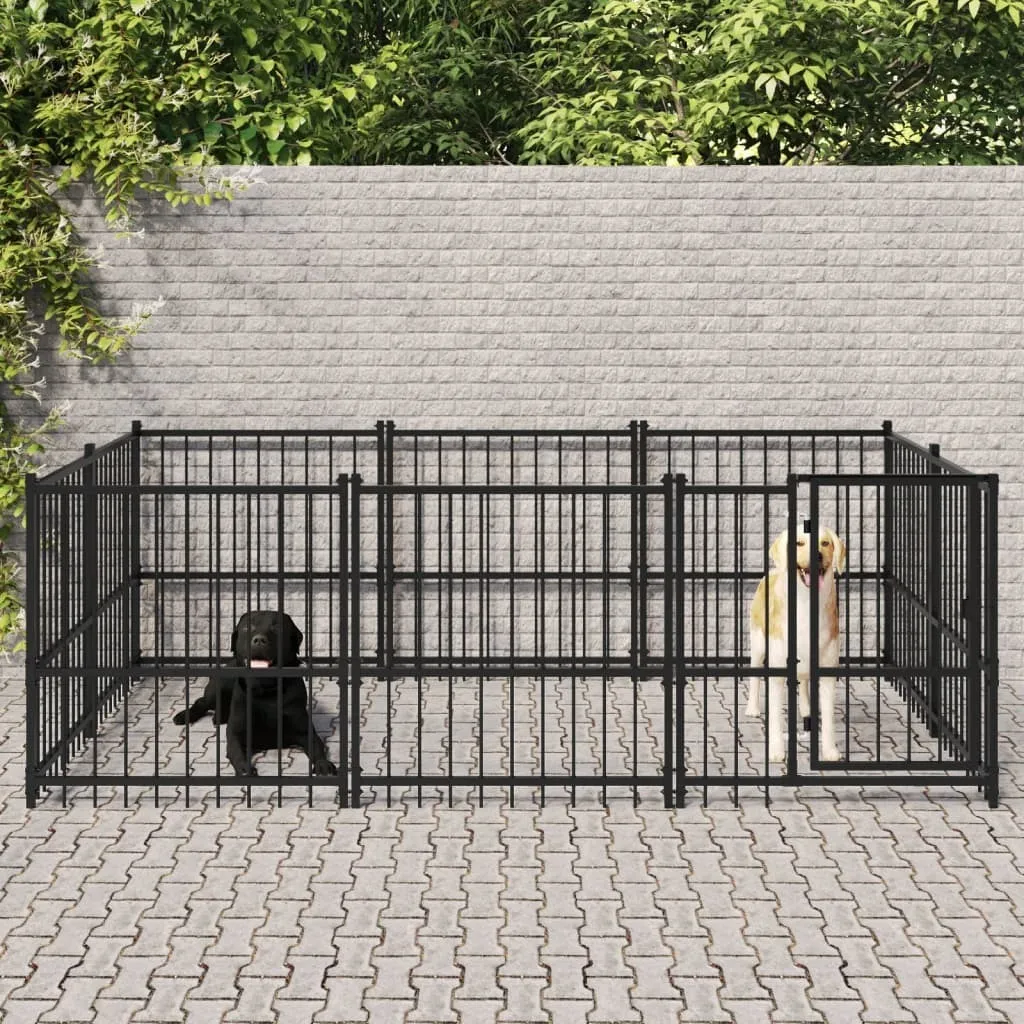 Enclos extérieur pour chien 5,63 m², parc de détente jardin en acier