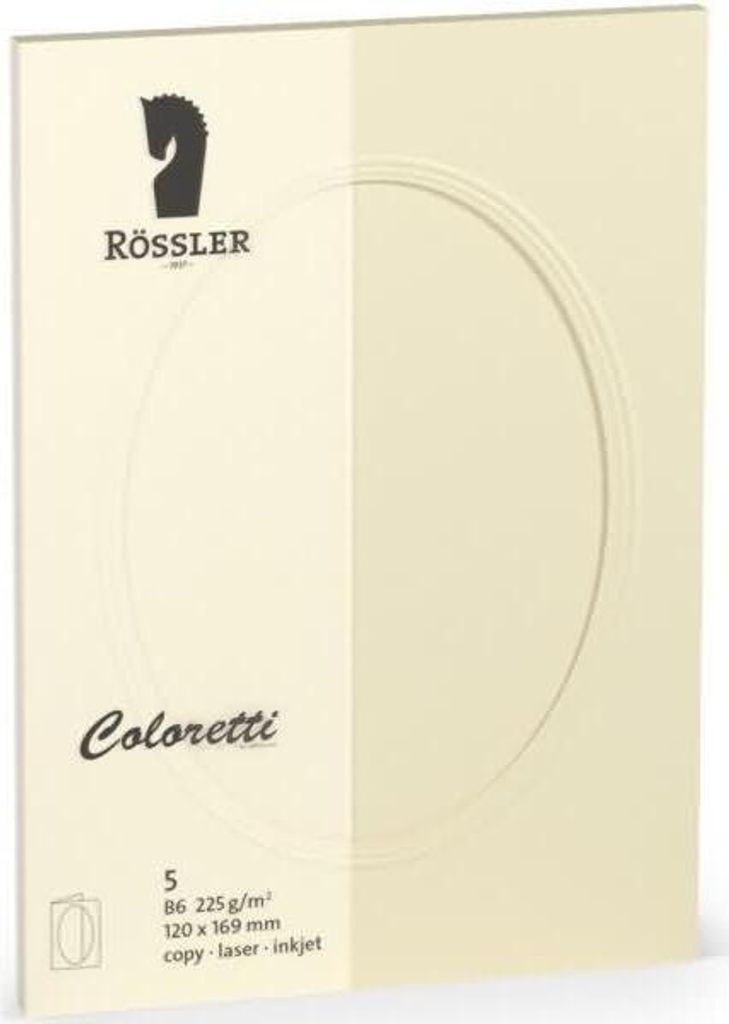 Passepartoutkarte B6 Creme Ros 220732512 Oval 5Er Coloret Immagine del prodotto 
