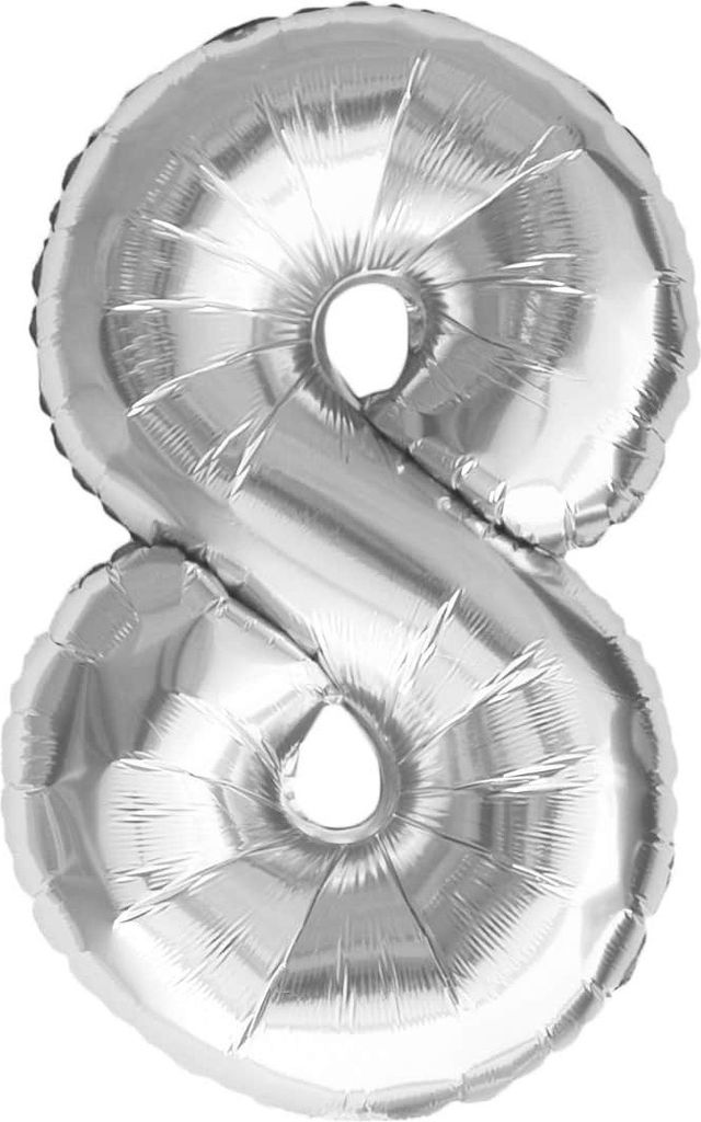 Oblique Unique Folien Luftballon mit Zahl 8 Geburtstag Produktbild 