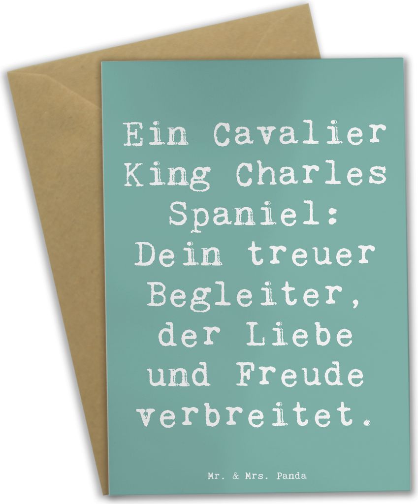 Mr. & Mrs. Panda Grußkarte Spruch Cavalier King Charles Spaniel - Meeresbrise - Geschenk, Begleiter, Hunderasse, osterkarten, einladungskarten, Hu...