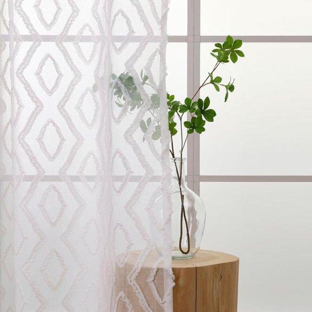 Durchsichtige Vorhänge Boho 245cm Weiß