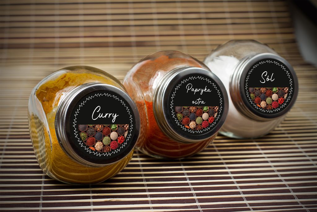 Prázdne nálepky na koreniny a bylinky | Čierne štítky na Obrázok produktu 4