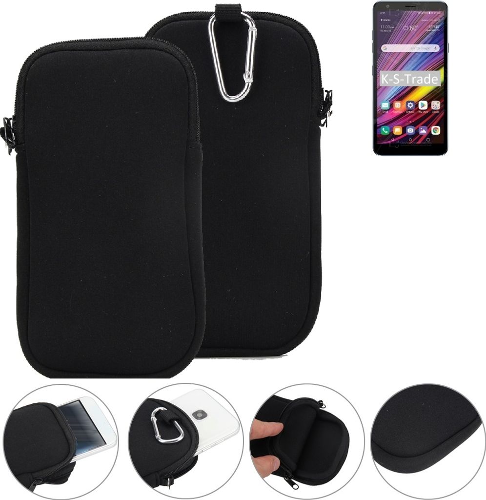 K-S-Trade Neopren-Hülle Handyhülle kompatibel mit LG Electronics Neon Plus Schutzhülle Neoprenhülle Sleeve Schutz-Hülle Gürtel Tasche Case
