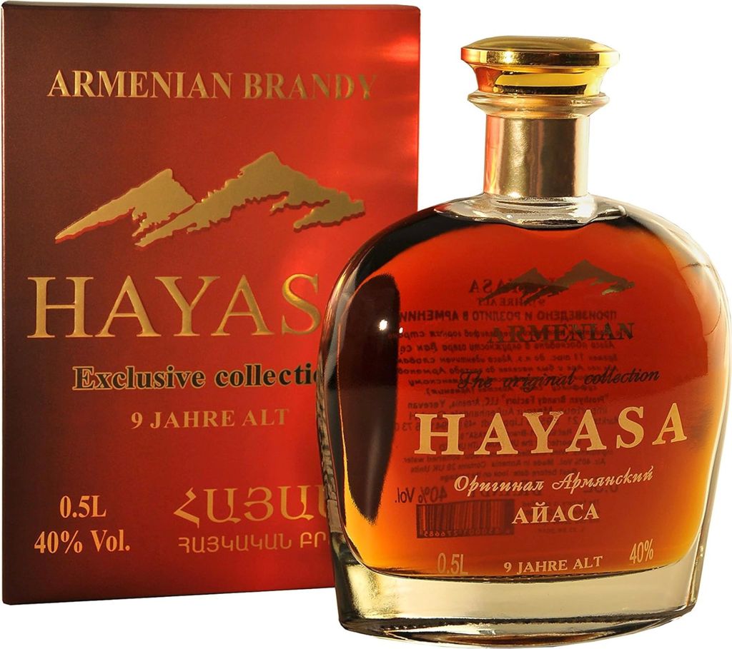 Armenischer Brandy "Hayasa" Geschenkpackung, 9 Jahre alt Produktbild 