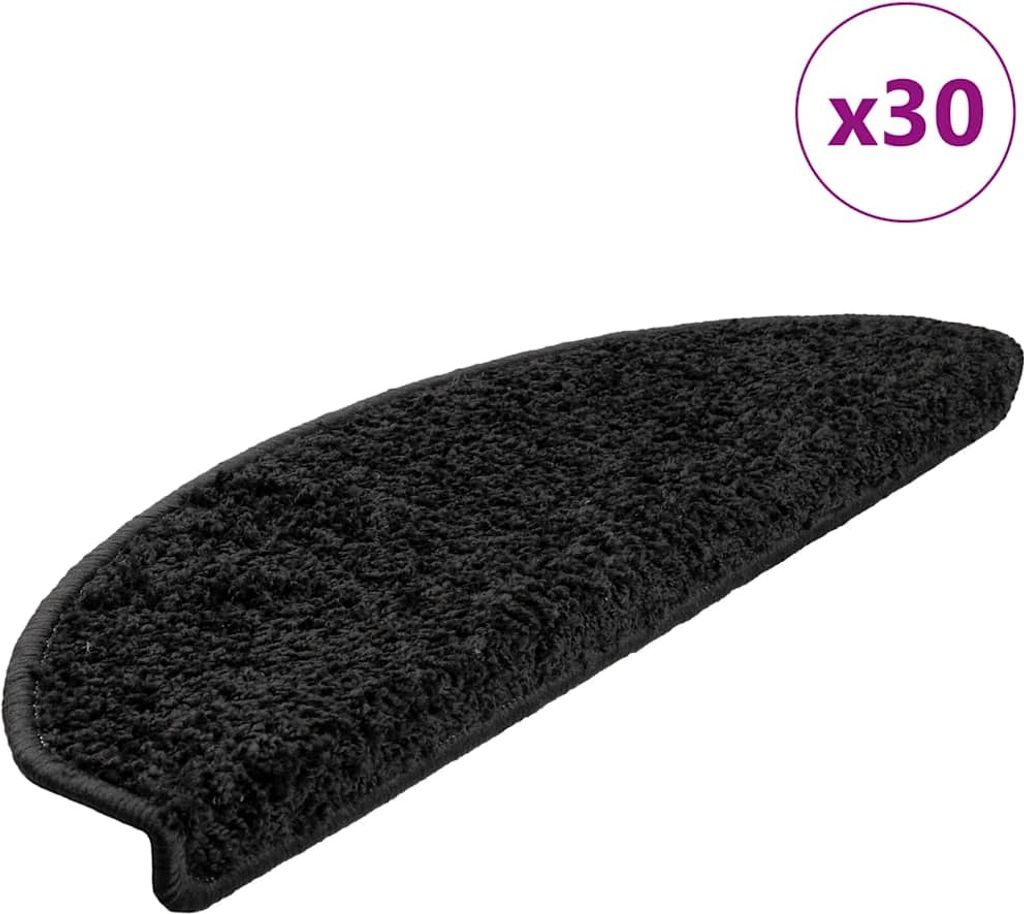 Stufenmatten 30 Stk. 65x21x4 cm Schwarz Halbrund Groß
