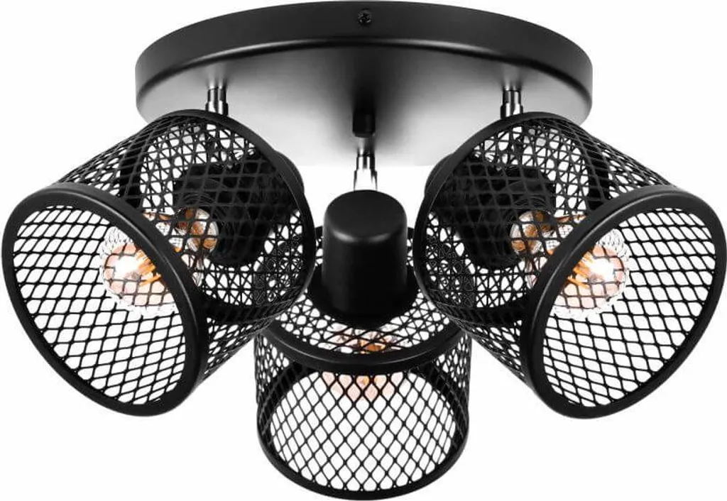 Suspension Salle à Manger Industrielle BASKET 3 Métal 3 Feux pour E27