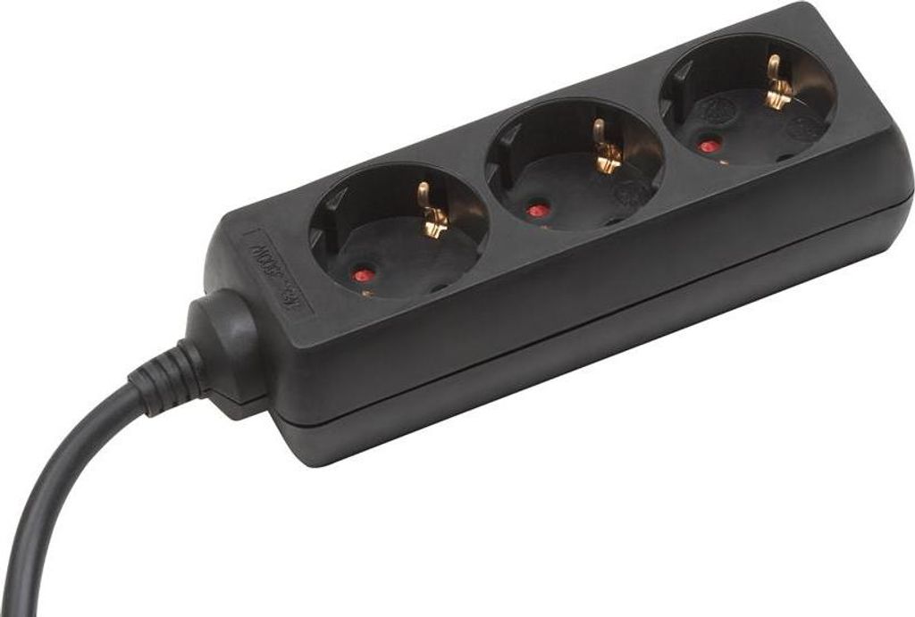 Meister Steckdosenleiste 3-fach 3 m Kabel schwarz IP20 Produktbild 
