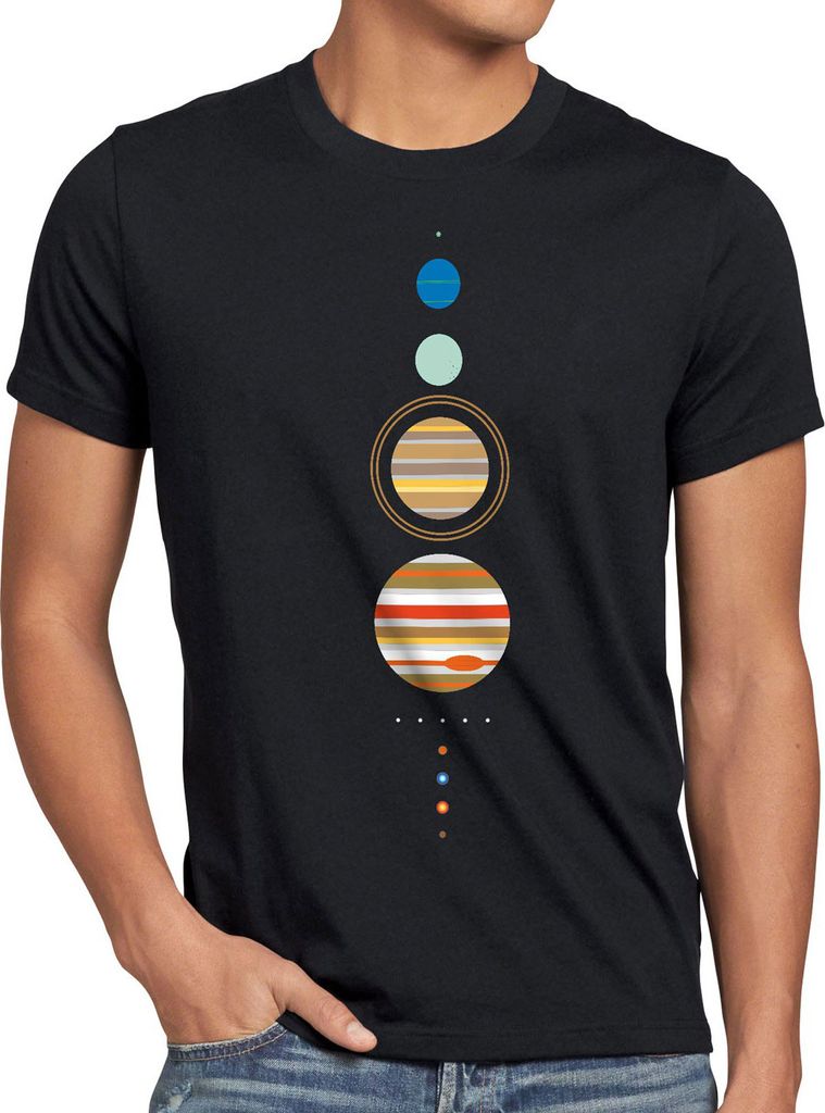 BaumwolleCloud Sheldon Sonnensystem Herren T-Shirt Big Bang Cooper Theory