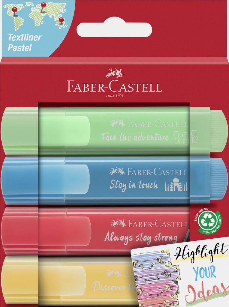 Faber-Castell TL 46, 4 Stück(e), Blau, Grün, Rot, Gelb, Produktbild 