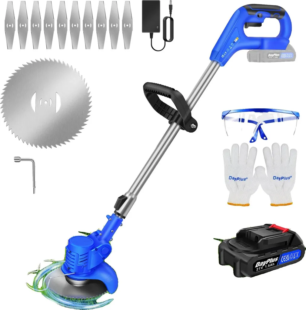 Tagliaerba Cordless Blu - Batteria Inclusa e Testa Regolabile