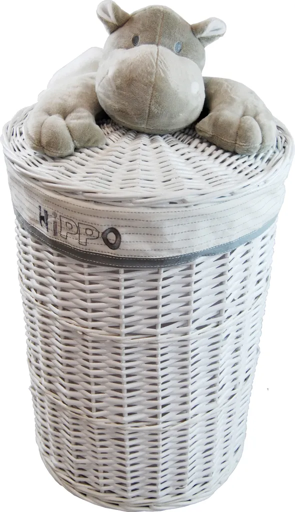 Cesto Portabiancheria Vimini Bianco Hippo - Arredo Bagno e Cameretta