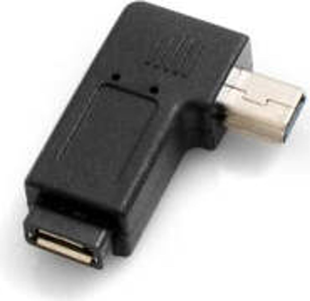 SYSTEM-S Micro USB Buchse zu Mini USB Stecker 90° Grad Winkel Rechts Gewinkelt Winkelstecker Adapter Stecker
