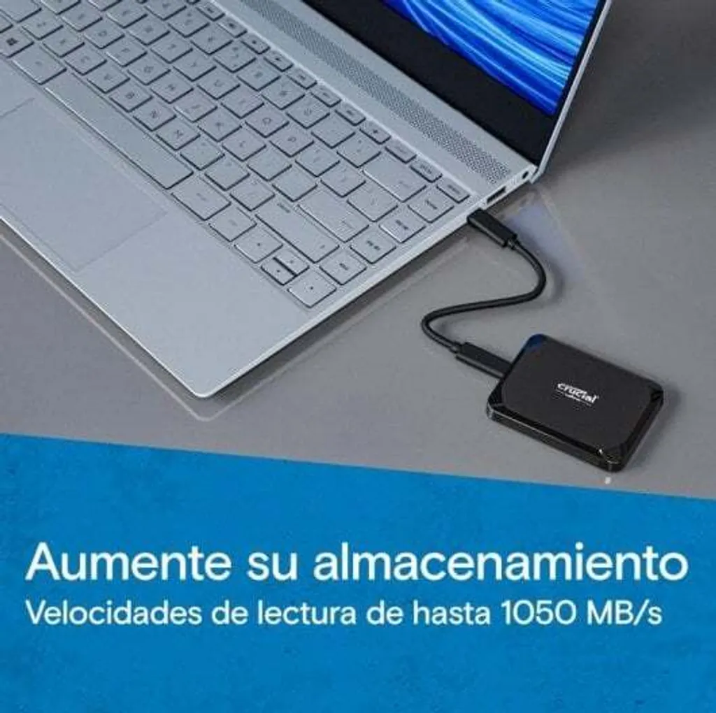 SSD Portable Micron X9 2TB Robuste - Transfert Ultra Rapide 1050 Mo/s - 6