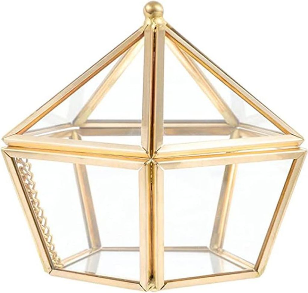 Geometrische Glasterrarium-Box für Dekoration und Aufbewahrung