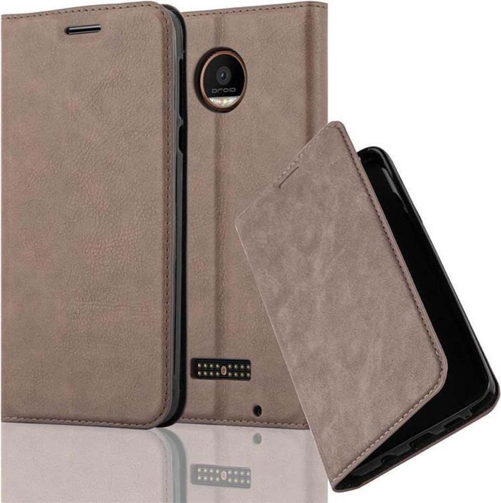 Cadorabo Hülle für Motorola MOTO Z FORCE Schutz Hülle in Braun Handyhülle Etui Case Cover Magnetverschluss