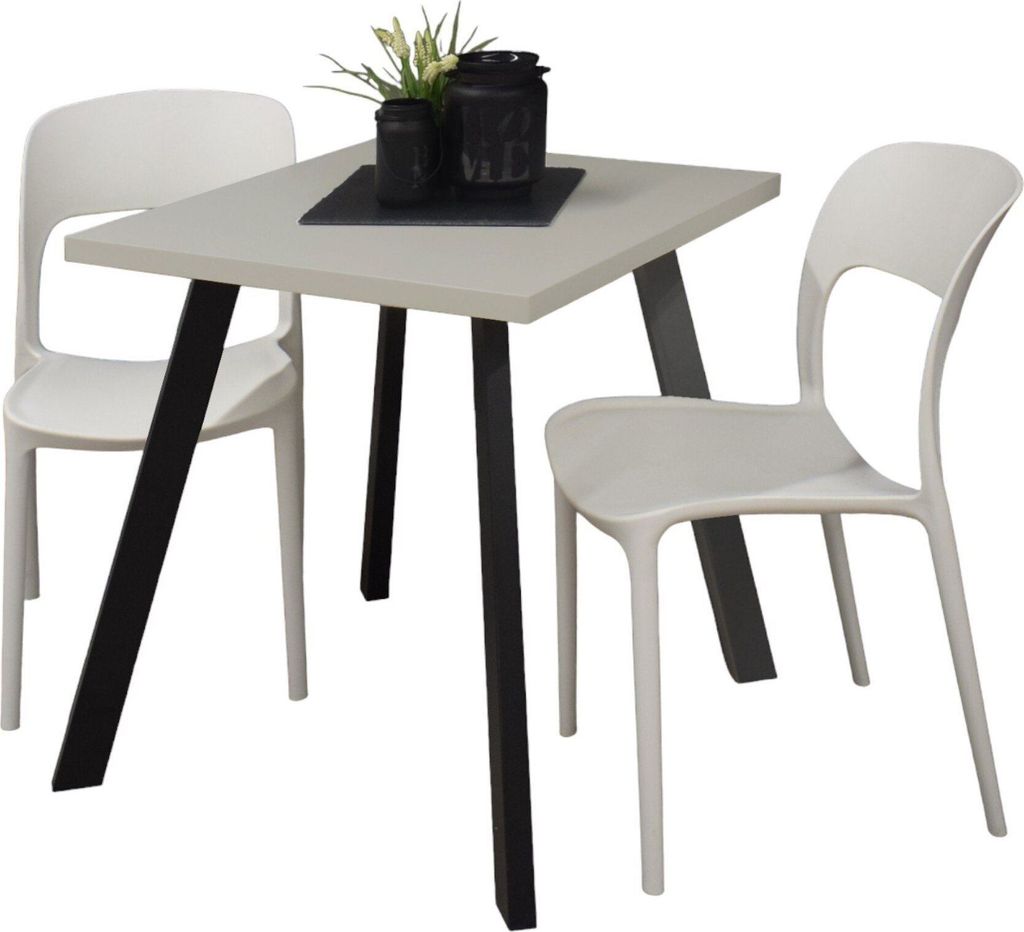 Bistrotisch Eirene 70x70x75 schwarz matt/kreidegrau matt lack 14500
