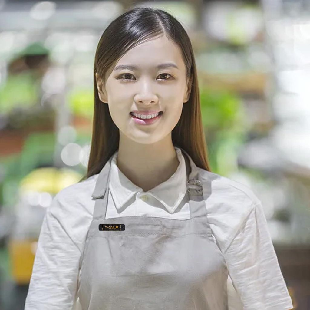 60 Stück Handmade Label zum Nähen - Kunstleder handgemachtes Label mit Liebesherz - weich und langlebig - für DIY-Kleidung, Jeans, Hüte, Strick...